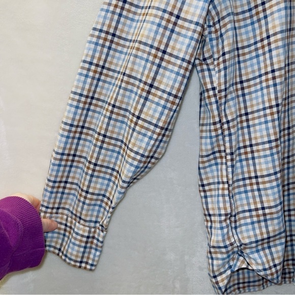 Men's J. Crew Multicolor Plaid Long Sleeve Cotton Button Up Shirt size large - Picture 2 of 6